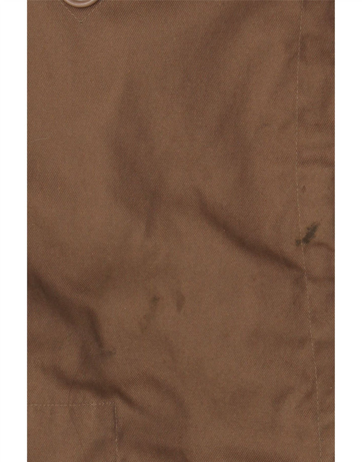 Jaqueta Parka masculina VINTAGE com capuz UK 42 XL poliéster marrom