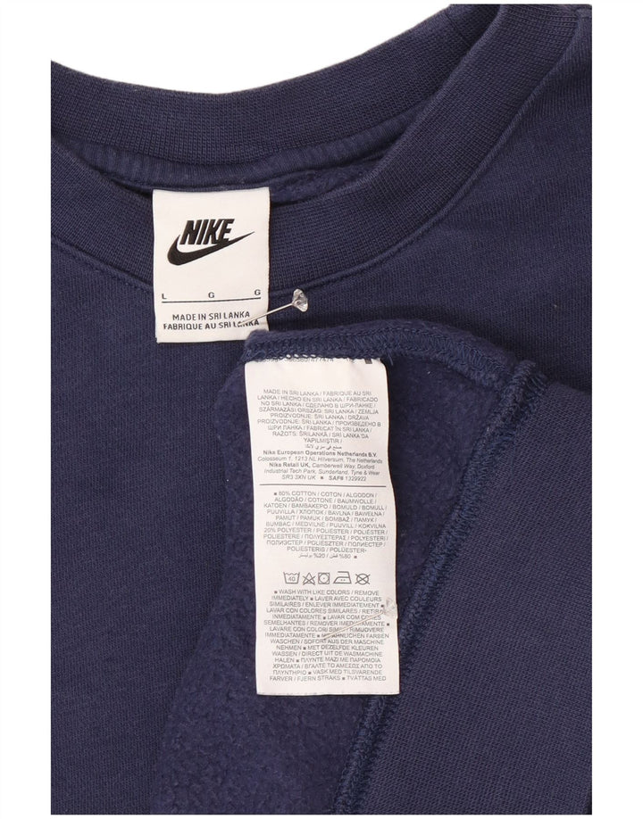 Moletom masculino Nike Jumper grande algodão azul marinho