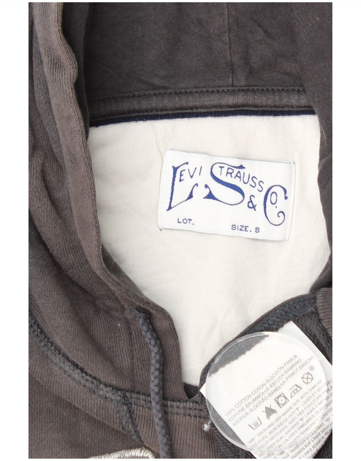 Suéter com capuz gráfico masculino LEVI'S pequeno algodão cinza