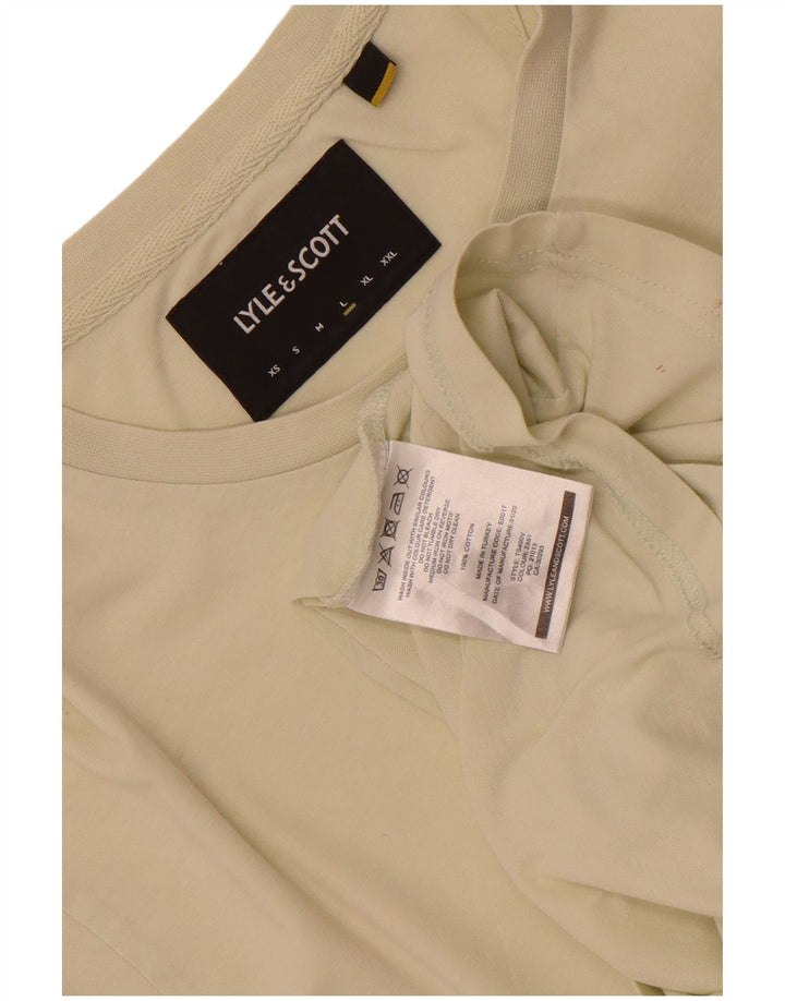Camiseta masculina Lyle & Scott grande algodão bege