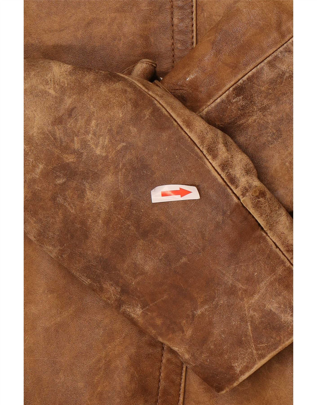 Jaqueta de couro feminina vintage UK 12 marrom médio