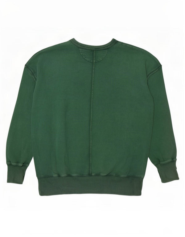 American Eagle Mens Graphic Loose Fit Moletom Jumper XS Algodão Verde