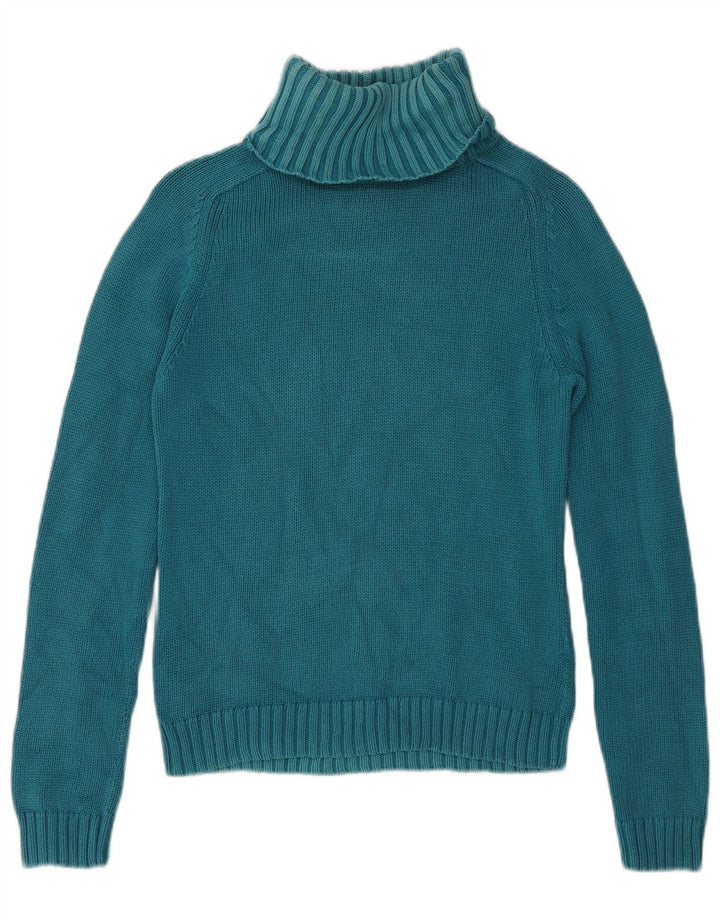 Suéter feminino Massimo Dutti com gola redonda Reino Unido 12 algodão azul médio
