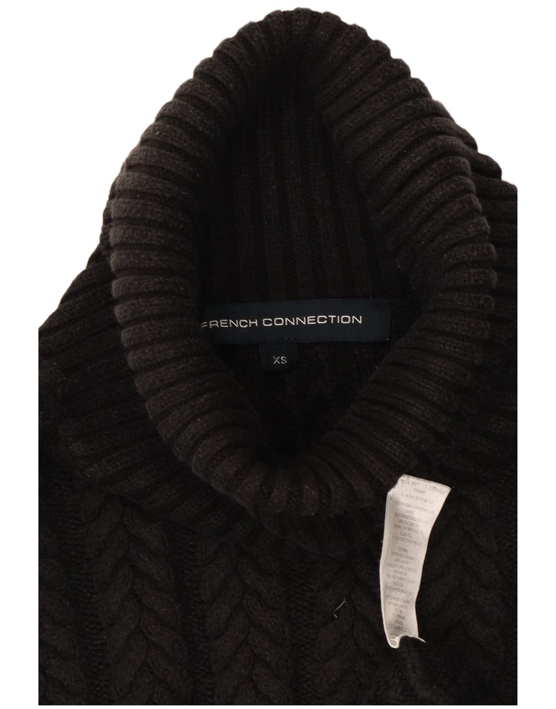 FRENCH CONNECTION Suéter feminino oversized com gola redonda Reino Unido 6 XS preto