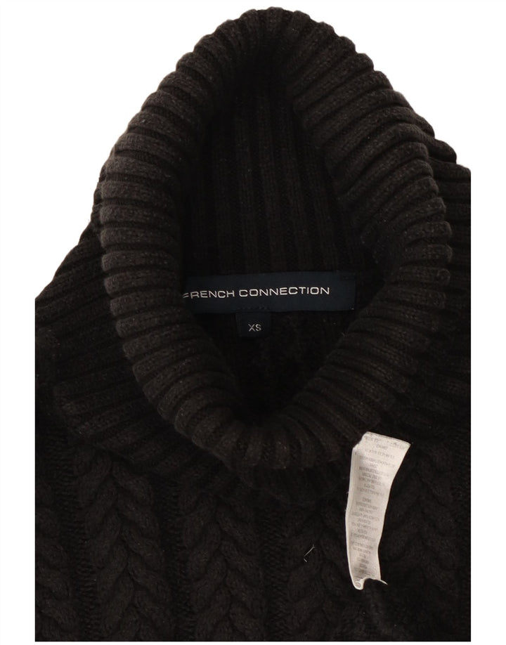 FRENCH CONNECTION Suéter feminino oversized com gola redonda Reino Unido 6 XS preto