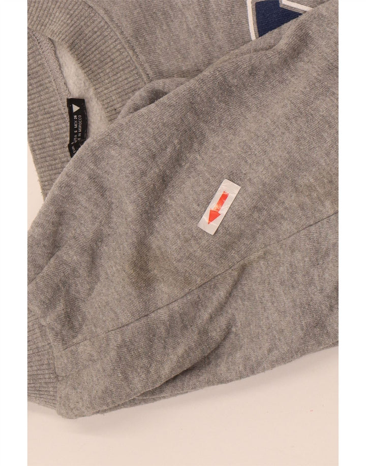 Zara Womens Brooklyn Graphic Moletom Oversized Jumper Reino Unido 10 Pequeno Cinza