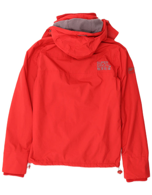 Jaqueta corta-vento masculina Superdry com capuz e blusão UK 34 XS poliéster vermelho