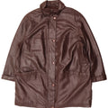 Casaco de couro feminino vintage UK 20 2XL couro marrom