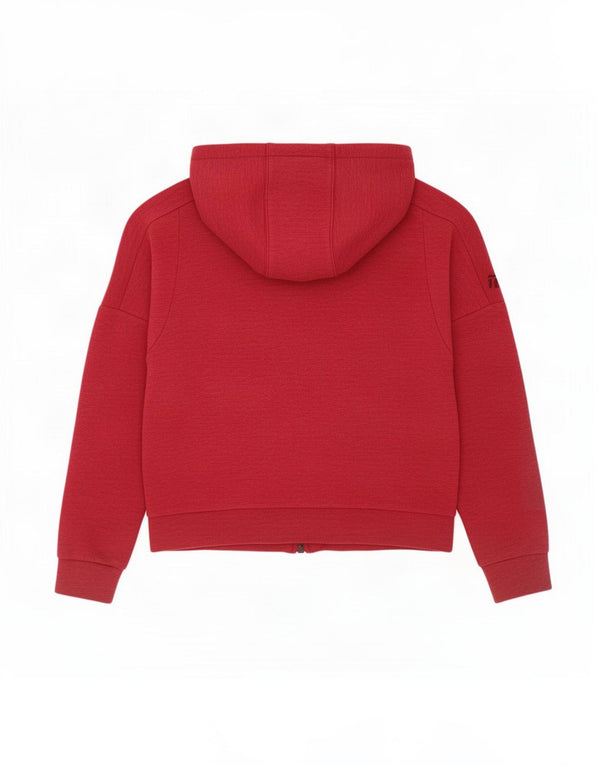 Adidas Womens Crop Oversized Zip Hoodie Sweater Reino Unido 8/10 Pequeno Algodão Vermelho