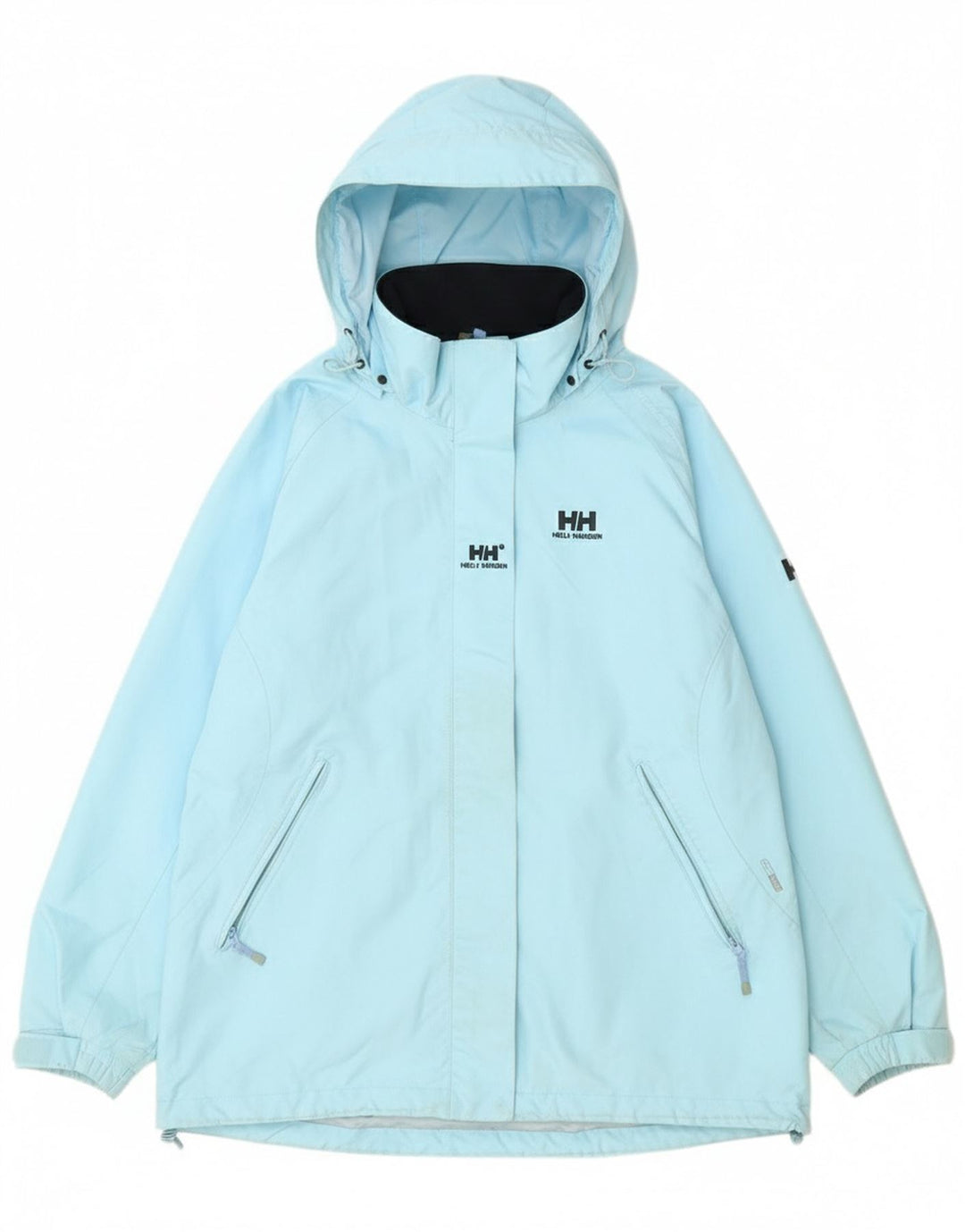 Jaqueta de chuva com capuz feminino Helly Hansen UK 18 XL azul poliéster