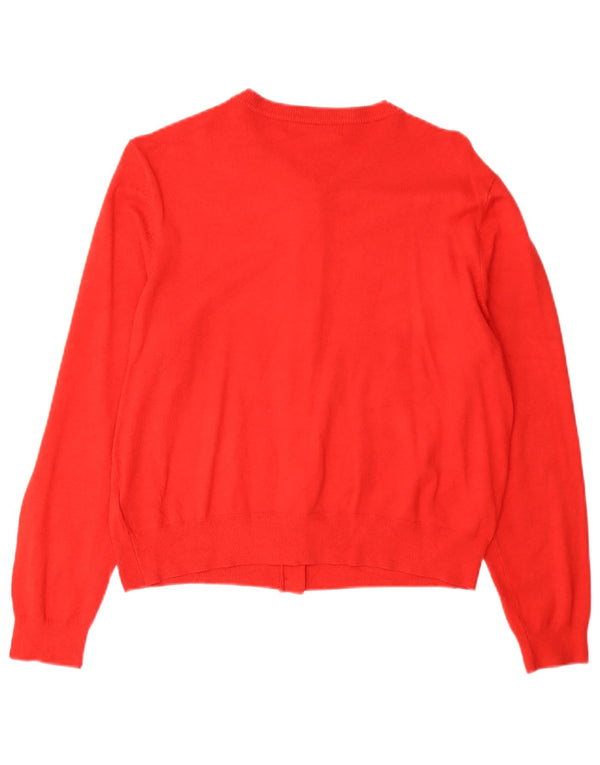 Suéter cardigã feminino Marks & Spencer UK 16 grande viscose vermelha