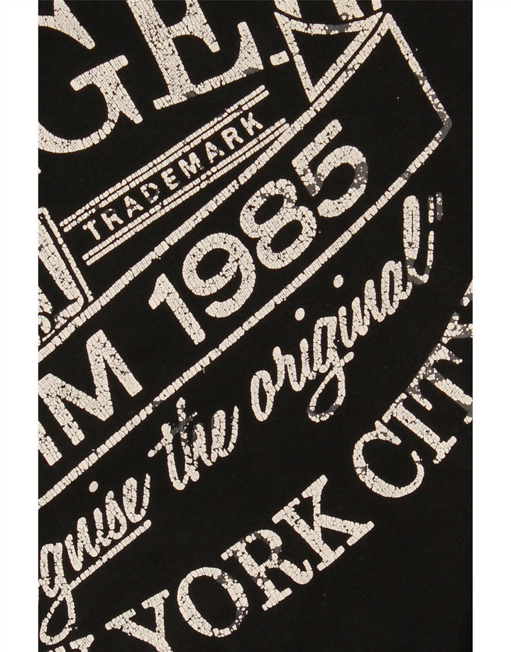 Camiseta masculina TOMMY HILFIGER com estampa gráfica pequena de algodão preto