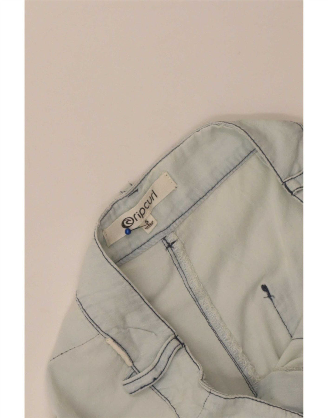 Calça feminina Rip Curl com perna larga e corte pequeno W28 L23 azul