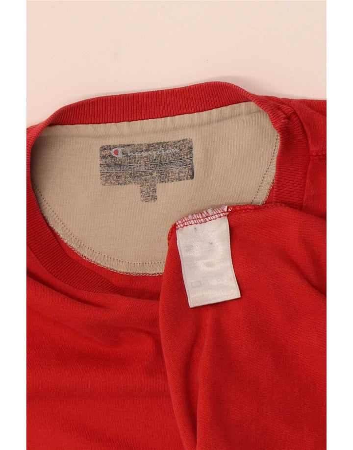Camiseta masculina estampada Champion grande algodão vermelho
