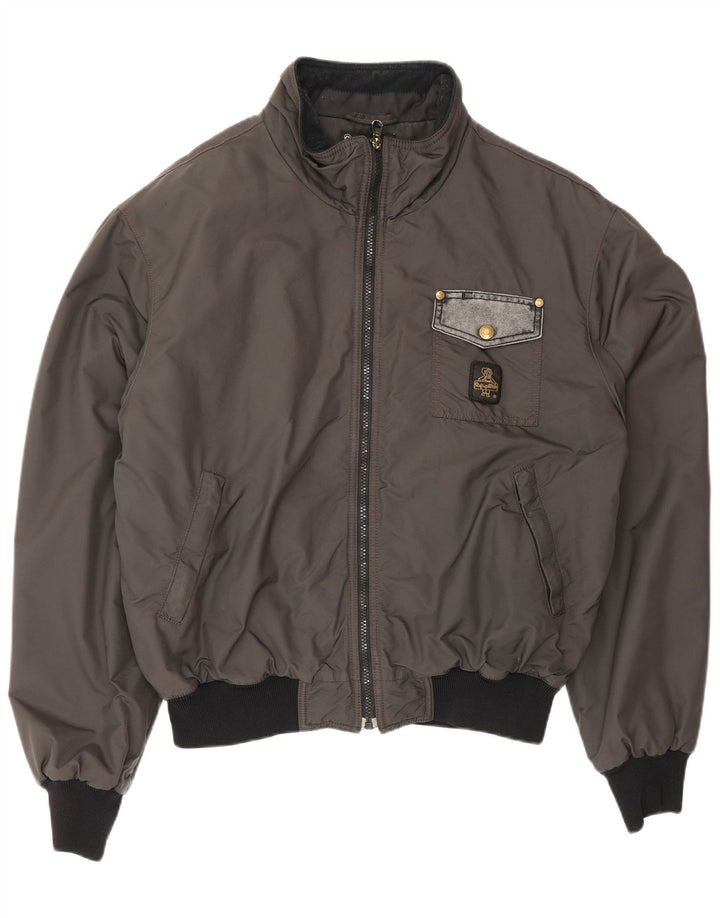 Jaqueta bomber masculina Refrigiwear UK 40 grande bloco cinza