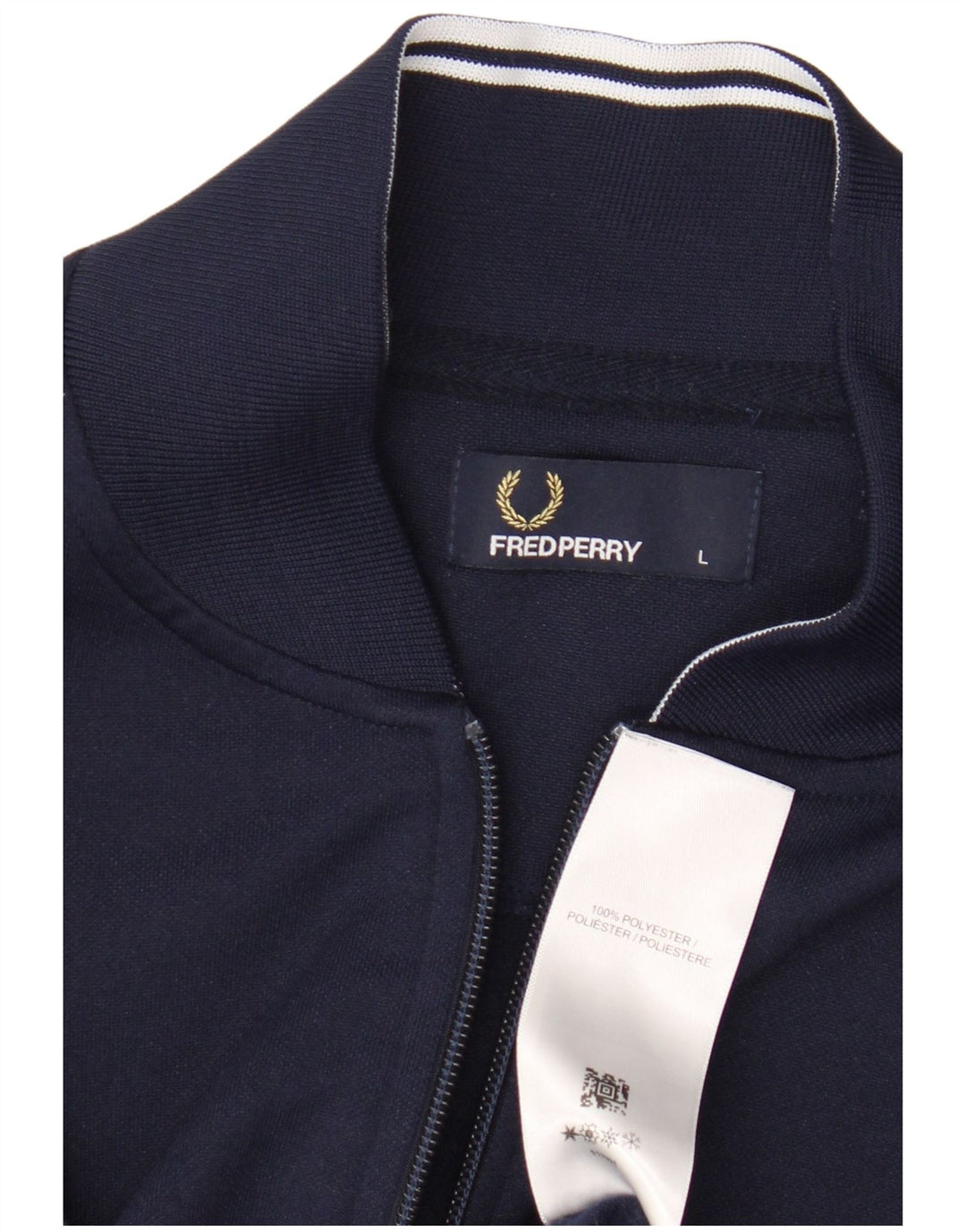 Fred Perry Jaqueta masculina de treino grande poliéster azul marinho