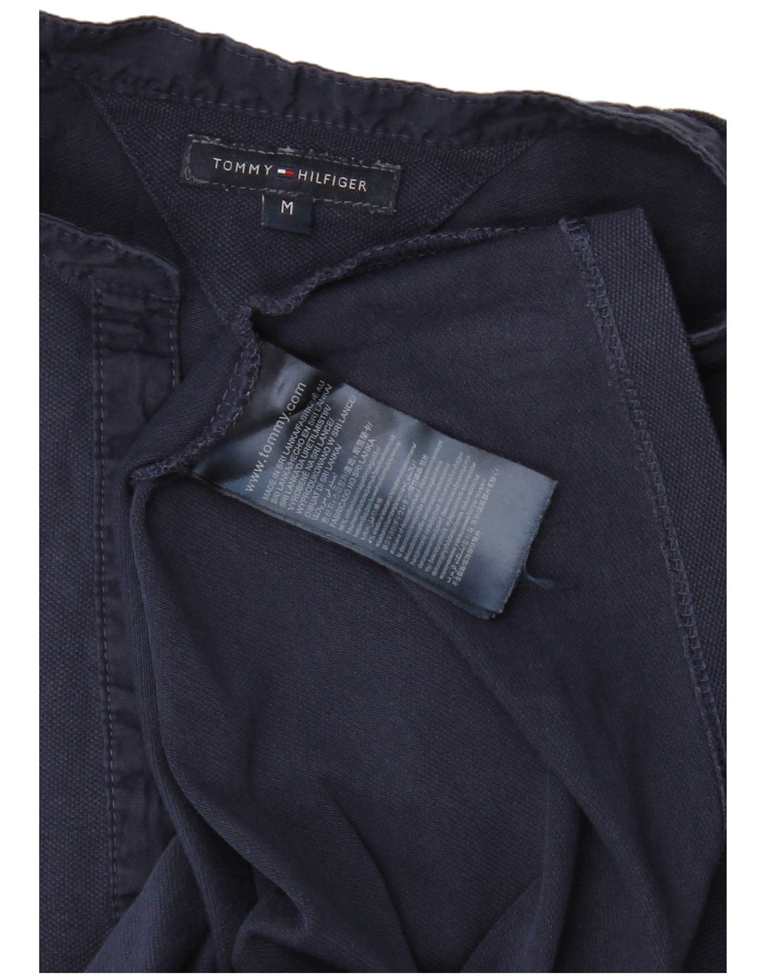 Camisa polo feminina TOMMY HILFIGER Reino Unido 12 algodão azul marinho médio