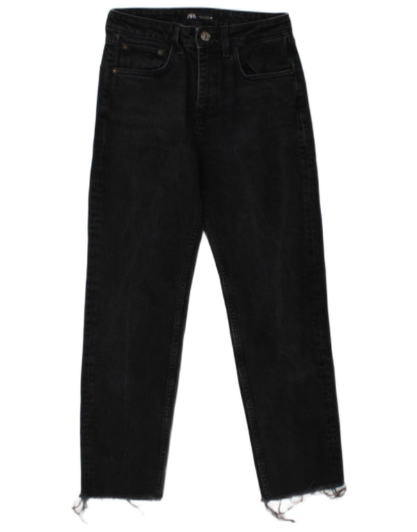 Calça jeans reta feminina Zara EU 36 XS W26 L26 cinza