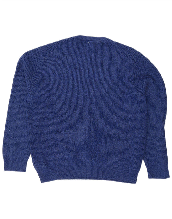 Suéter feminino Marks & Spencer com gola redonda grande, Reino Unido 18 XL, azul