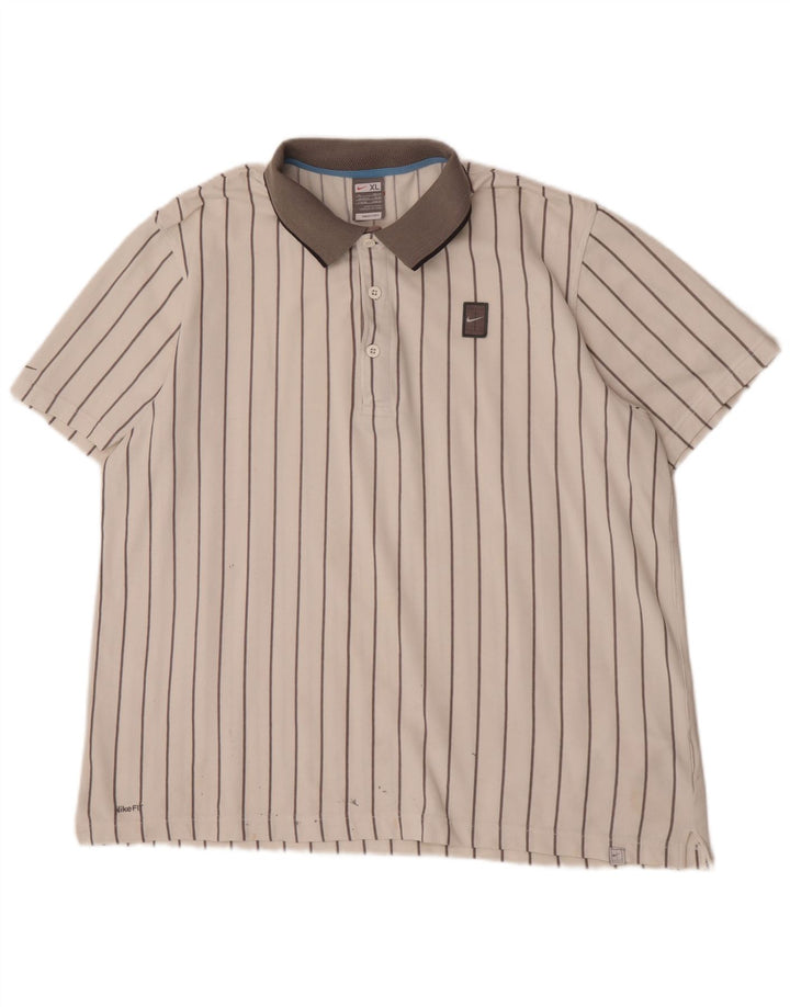 Camisa polo masculina Nike XL listrada branca de algodão