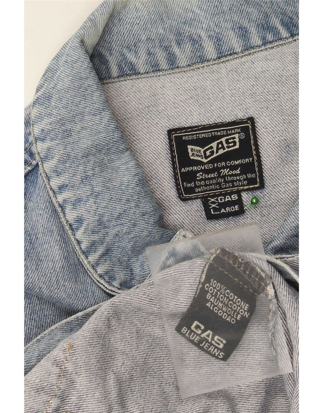 Jaqueta jeans masculina Gas 2XL algodão azul