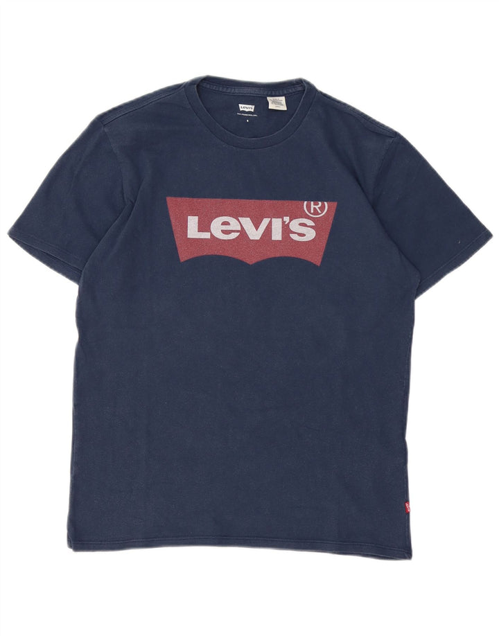 Camiseta gráfica masculina Levi's Top pequeno algodão azul marinho