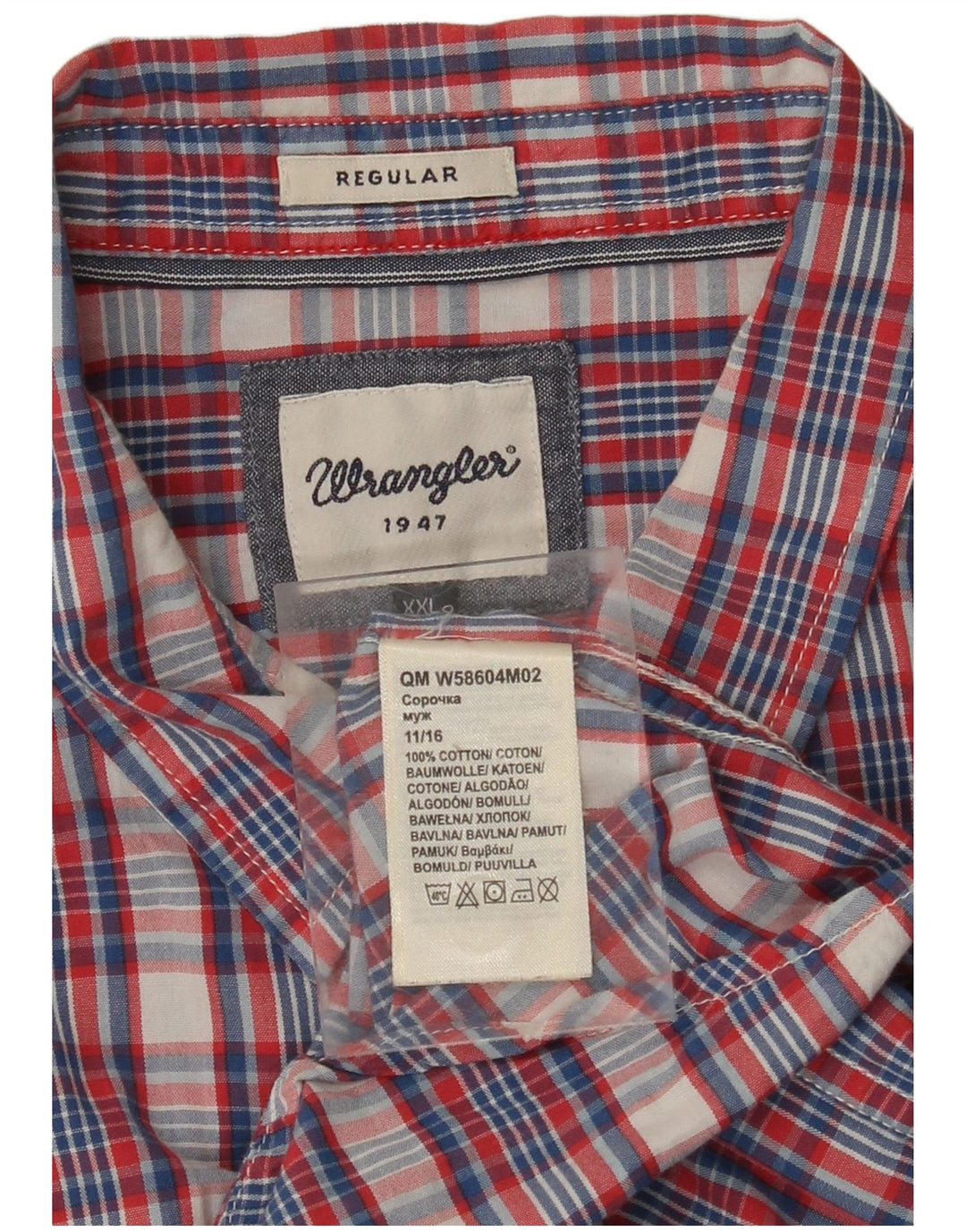 Camisa masculina de manga curta WRANGLER Regular Fit 2XL xadrez multicolorida