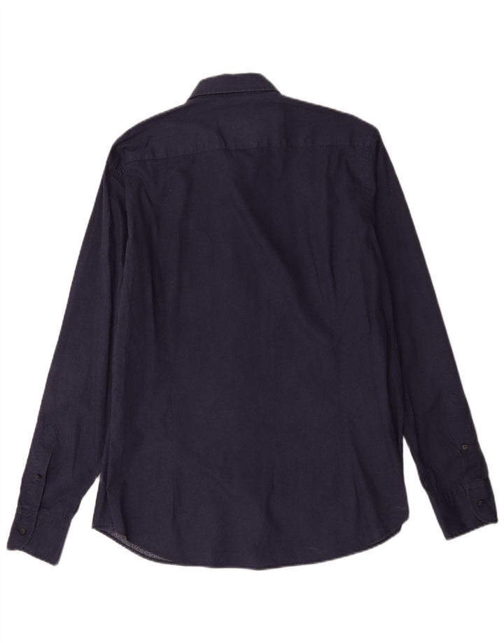 Camisa masculina Massimo Dutti grande azul marinho