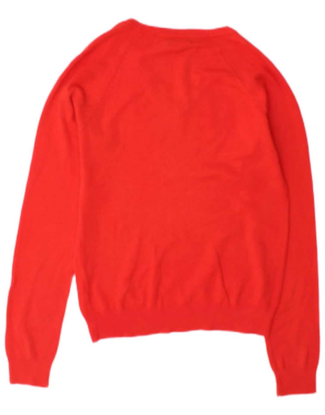Suéter feminino Zara com decote em V Reino Unido 12 algodão vermelho médio
