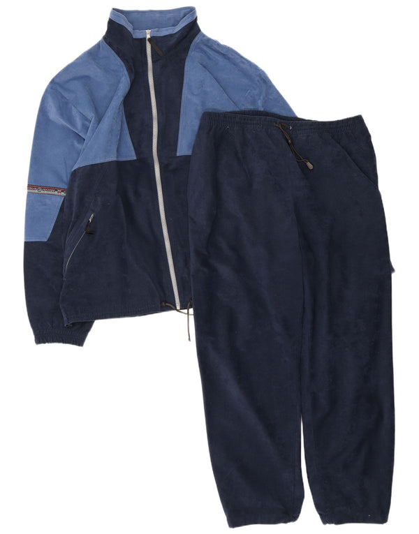Great Escapes Mens Velour Full Tracksuit EU 56 XL Azul marinho Colourblock