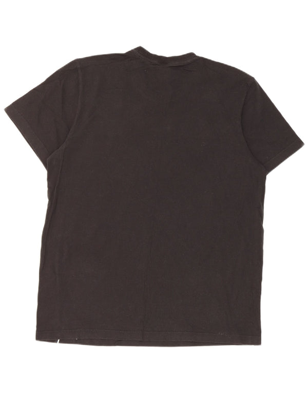 Adidas Mens Camiseta Top Grande Algodão Preto