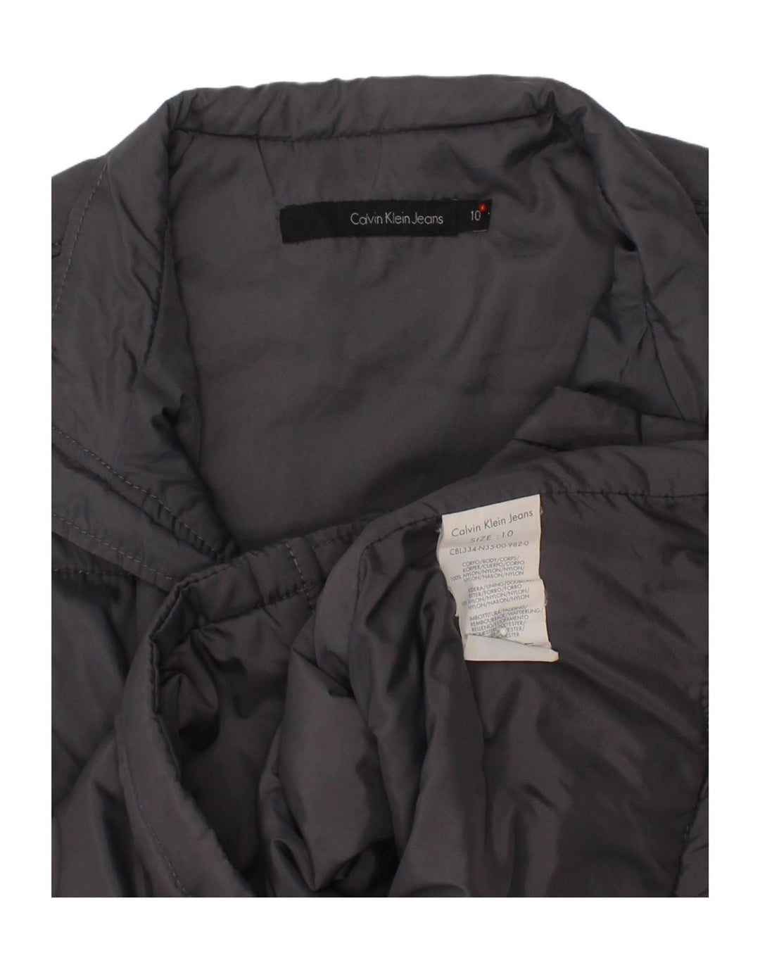 CALVIN KLEIN JEANS Colete acolchoado para meninos 9-10 anos cinza nylon