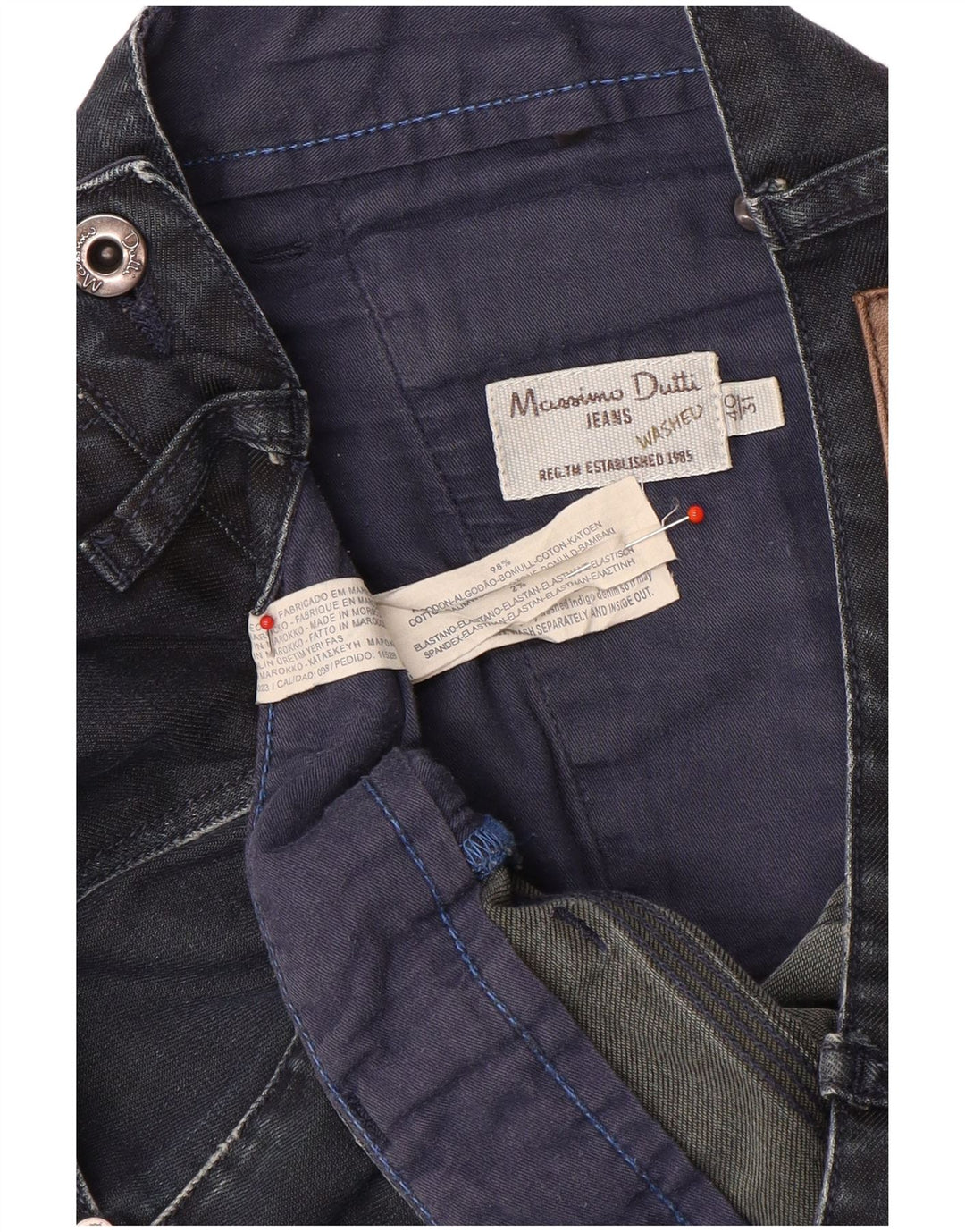 Jeans reto masculino Massimo Dutti EU 40 médio W31 L34 algodão azul marinho