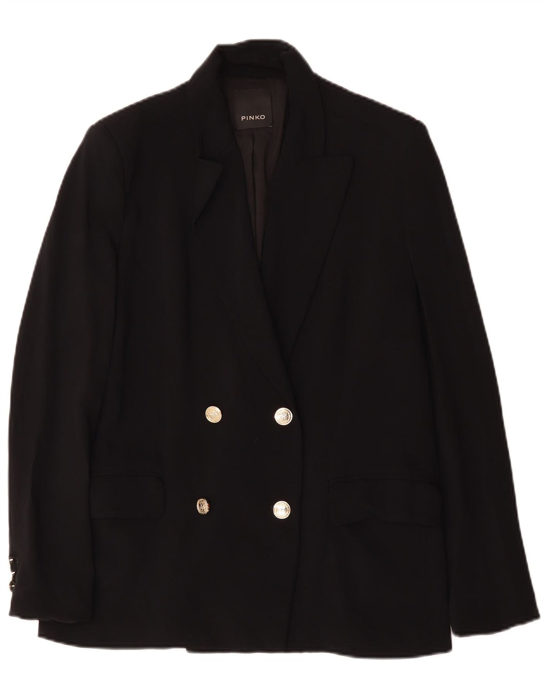 Jaqueta blazer feminina Pinko com peito duplo IT 42 poliéster preto médio