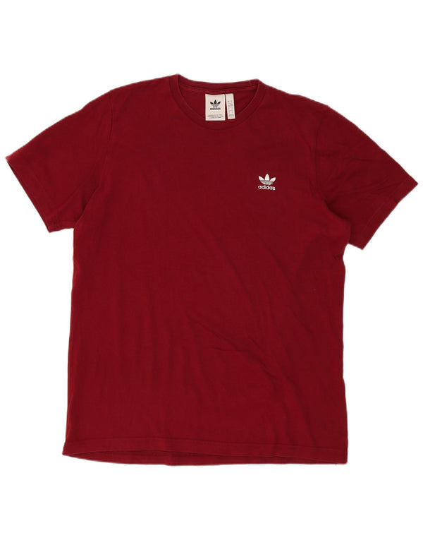 Adidas Mens Camiseta Top Grande Algodão Borgonha