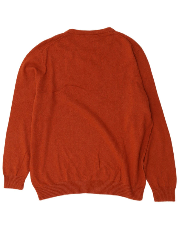 Lyle & Scott Suéter masculino com gola canoa 2XL algodão laranja
