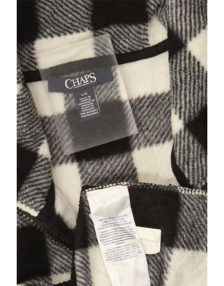Chaps Womens Fleece Gilet UK 16 Grande Preto Gingham Poliéster