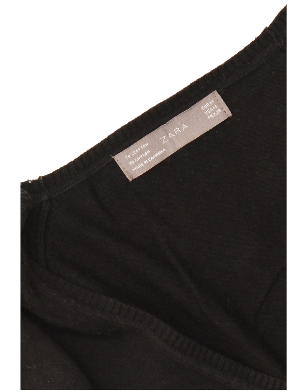 Suéter cardigã feminino Zara Reino Unido 12 médio preto