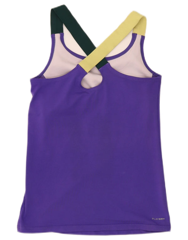Reebok Womens Vest Top UK 8/10 Pequeno Roxo Colorblock Poliéster