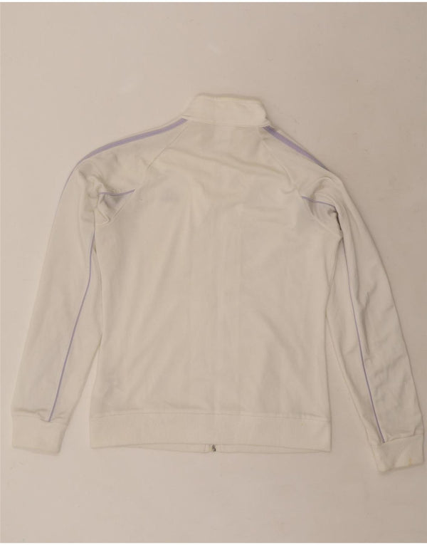 ADIDAS Womens Tracksuit Top Jacket UK 16 Large Off White Poliéster