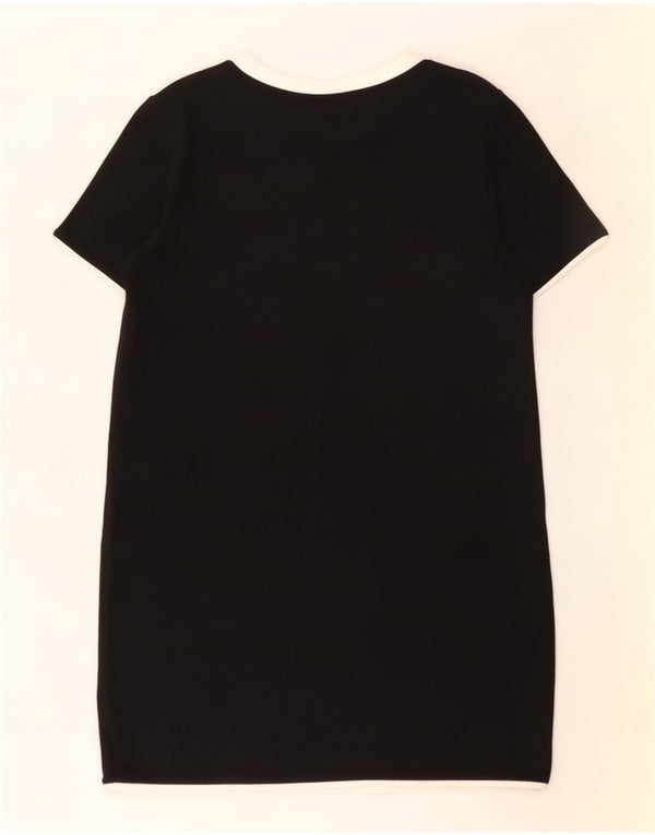 Vestido feminino Trafaluc da Zara Reino Unido 12 algodão colorblock preto médio