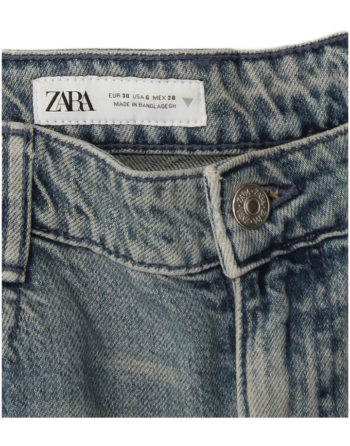 Calça Jeans Cargo Straight Zara Feminina EU 38 Pequeno W28 L31 Azul