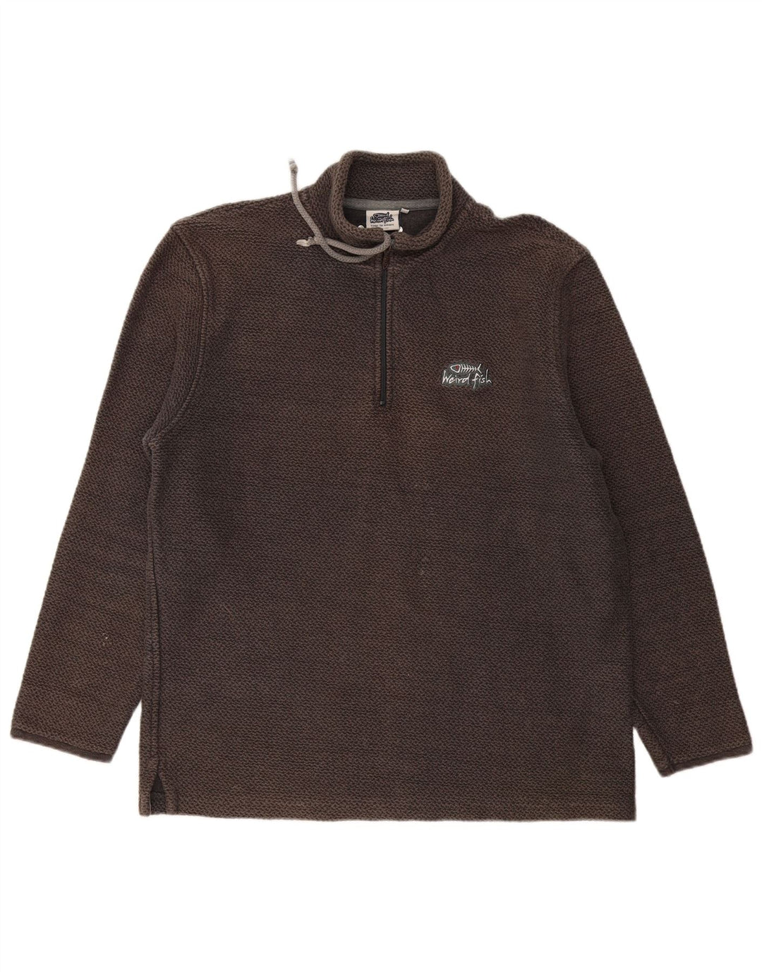 Moletom masculino Weird Fish com zíper e gola XL algodão cinza