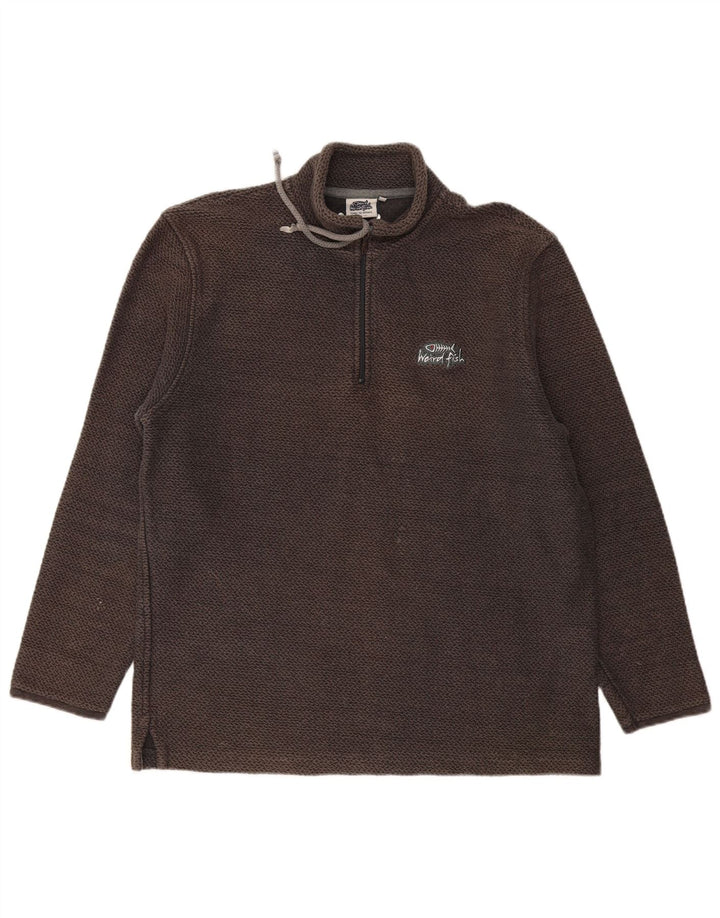 Moletom masculino Weird Fish com zíper e gola XL algodão cinza