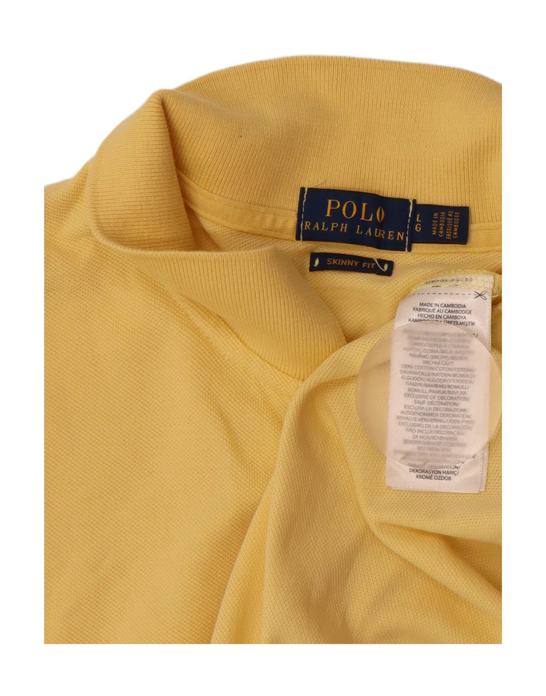 Camisa polo feminina POLO RALPH LAUREN Reino Unido 16 grande algodão amarelo