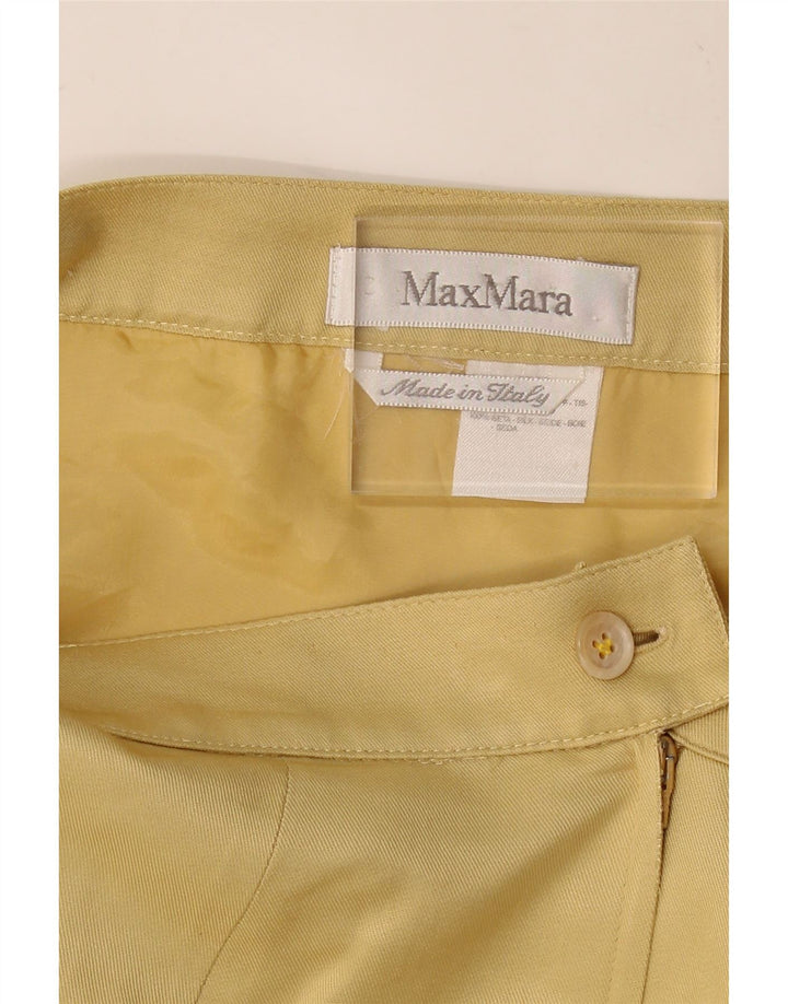 Saia lápis feminina MAX MARA W32 grande seda amarela