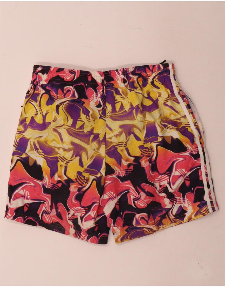 Adidas Mens Abstract Pattern Sport Shorts Pequeno Multicolorido Nylon