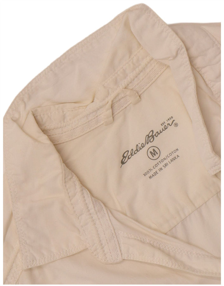 Camisa feminina Eddie Bauer UK 14 algodão branco médio