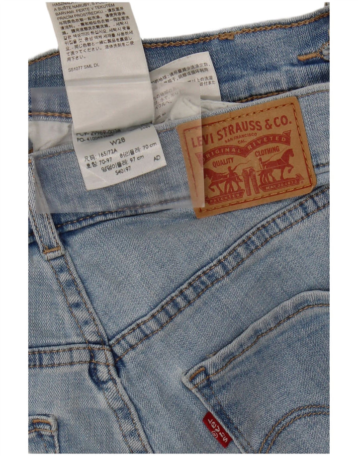 Bermuda jeans feminina LEVI'S W28 algodão azul médio