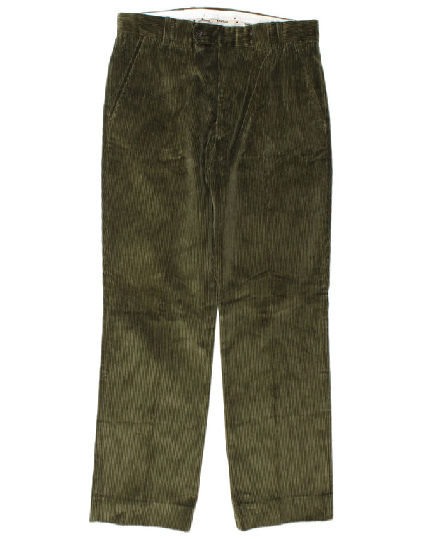 Barbour Mens Straight Corduroy Trousers W34 L30 Green Cotton